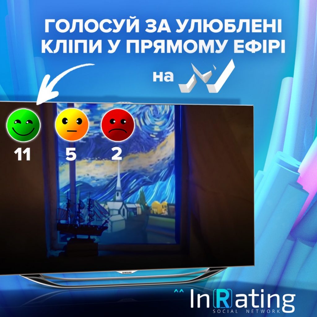 Телеканал М1 спільно з InRating першими у світі запровадили систему онлайн-реакції на кліпи у прямому етері